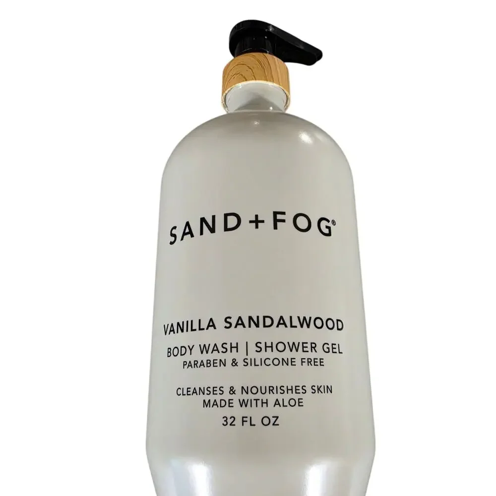 NEW Sand + Fog VANILLA SANDALWOOD Body Wash Shower Gel 32 oz.